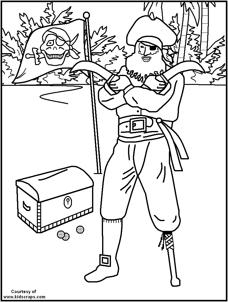Plansa de colorat cu Pirati 35 29